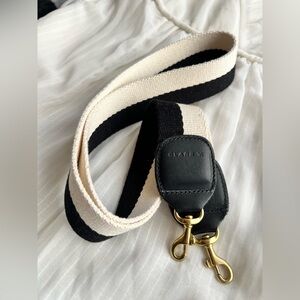 Clare V Black and Cream Crossbody Bag Strap